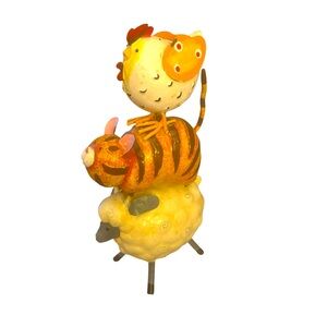 Heartland vintage Metal Farmhouse animal Colorful Sculpture 8”